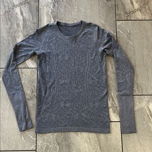 🍋 Lululemon Swiftly Tech Long Sleeve Shirt Size 8 Heathered Grey Lace Floral